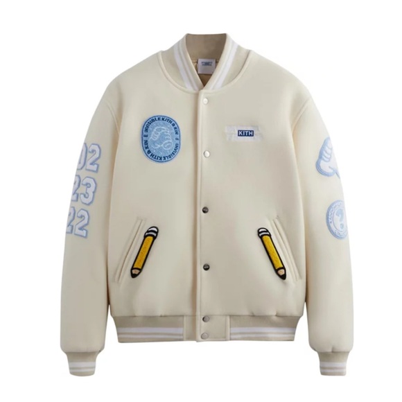 NWT Men’s Kith x Invisible Friends Wool Varsity Jacket, Size Large - Picture 2 of 7